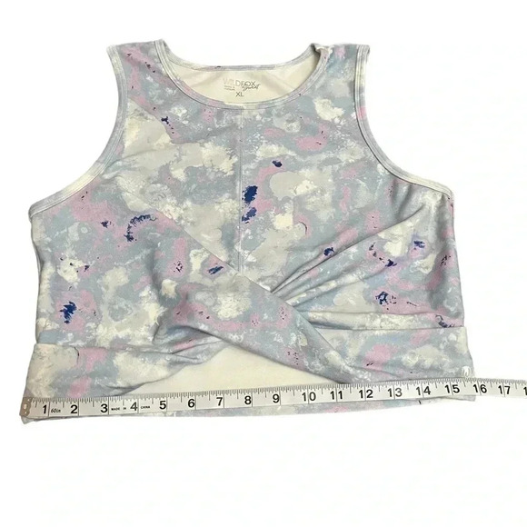 Wildfox Sweat Twisted Long Crop Top Marble Blue Pastel Pink Blue Womens Size XL - Picture 11 of 11